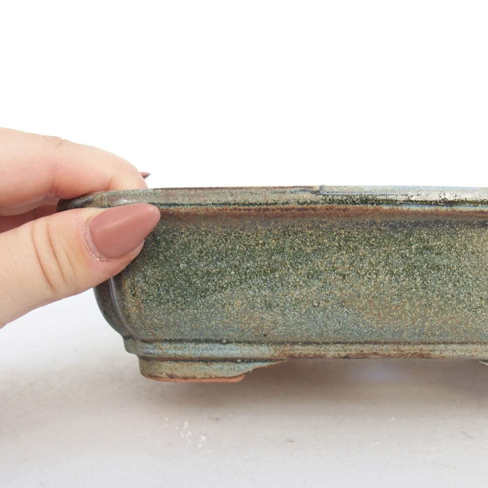 Keramická miska na bonsaje 18 x 13,5 x 5 cm, sivá