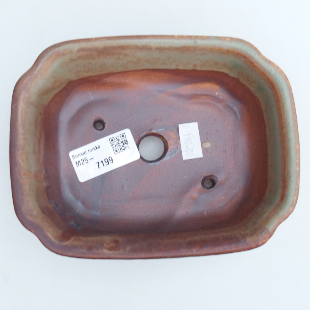 Keramická bonsajová miska 16 x 12 x 5 cm, zelená