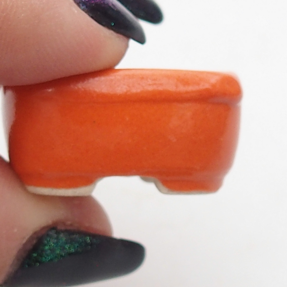 Mini bonsajová miska 2,5 x 2,5 x 1 cm, oranžová