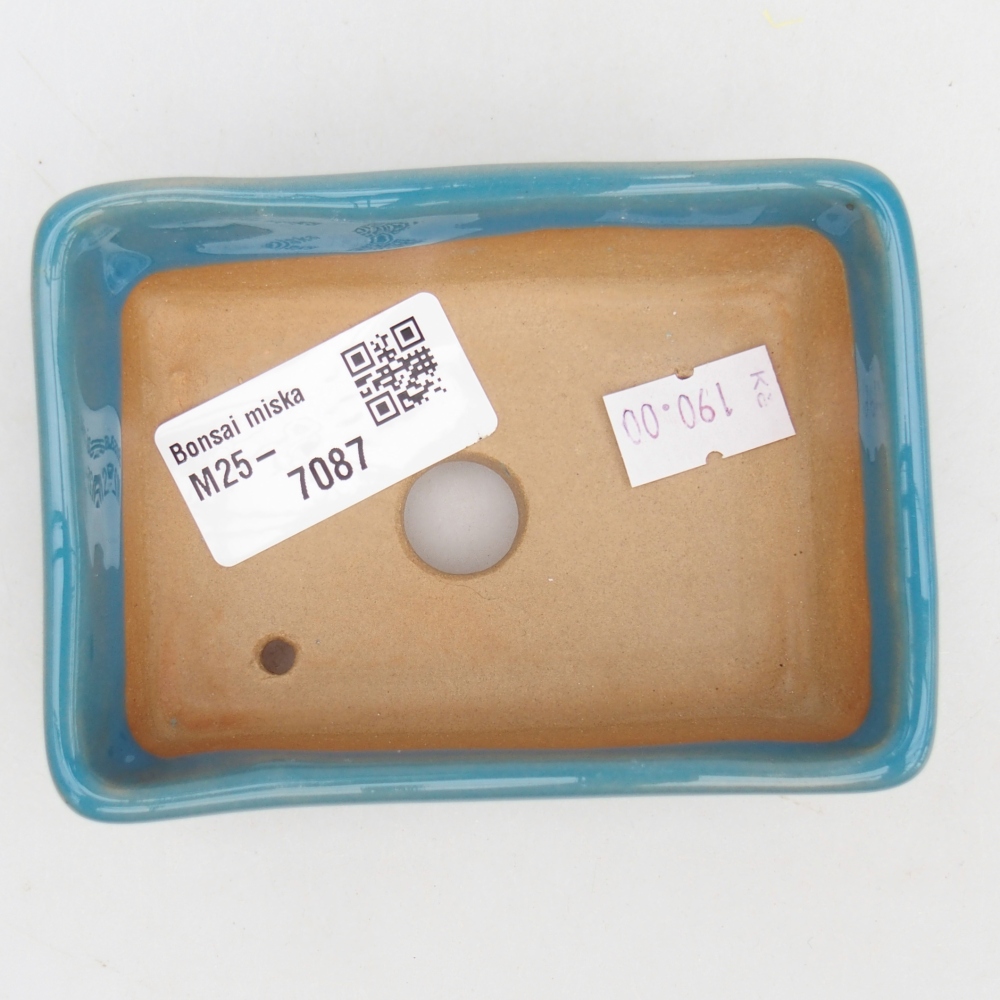 Keramická miska na bonsaje 10 x 7 x 3 cm, farba modrá