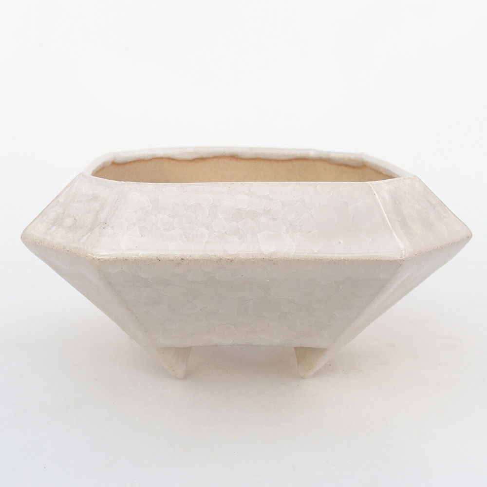 Keramická miska na bonsaje 13,5 x 13,5 x 7,5 cm, farba béžová