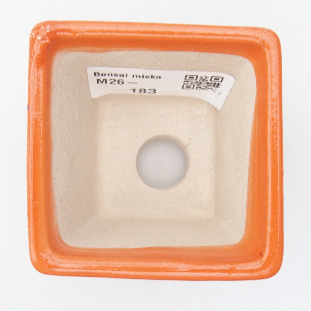 Mini bonsajová miska 6 x 6 x 5 cm, oranžová