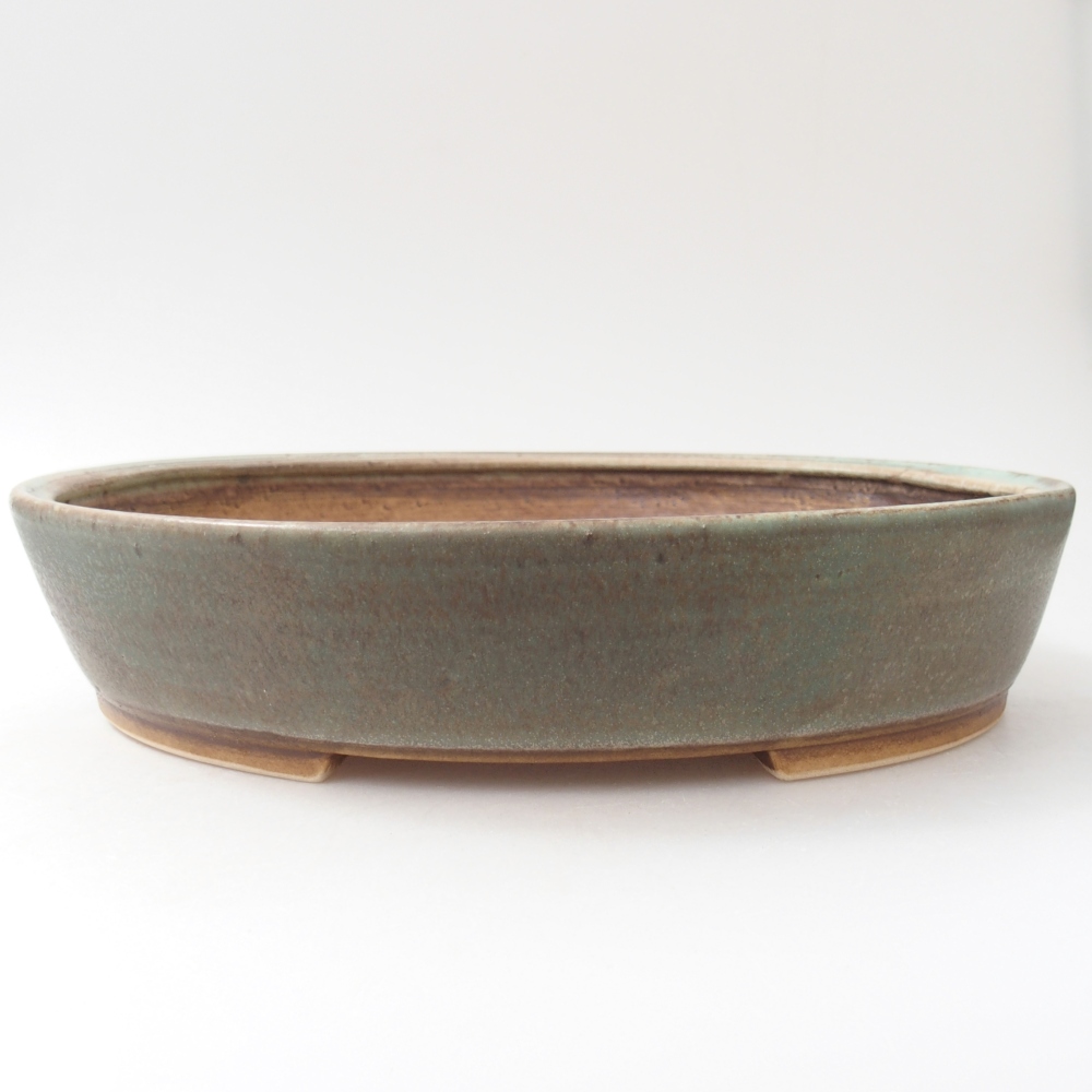 Keramická bonsajová miska 28,5 x 25 x 6 cm, zelená