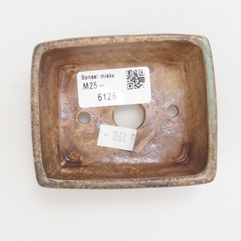 Keramická bonsai miska 9 x 7,5 x 3,5 cm, farba zelena