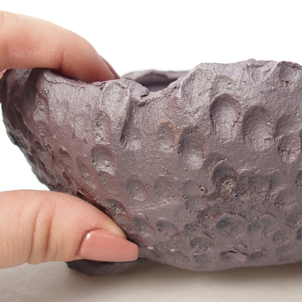 Keramická bonsajová miska 17 x 17 x 7,5 cm, farba kovu