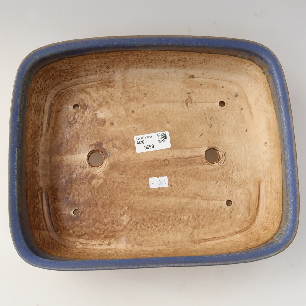 Keramická miska na bonsaje 29,5 x 24,5 x 7,5 cm, farba modrá