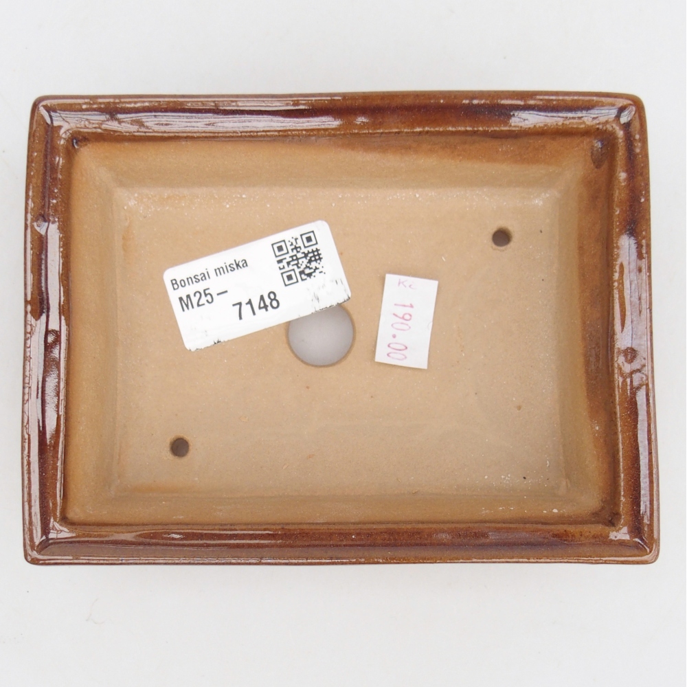 Keramická miska na bonsaje 13 x 10 x 4 cm, hnedá