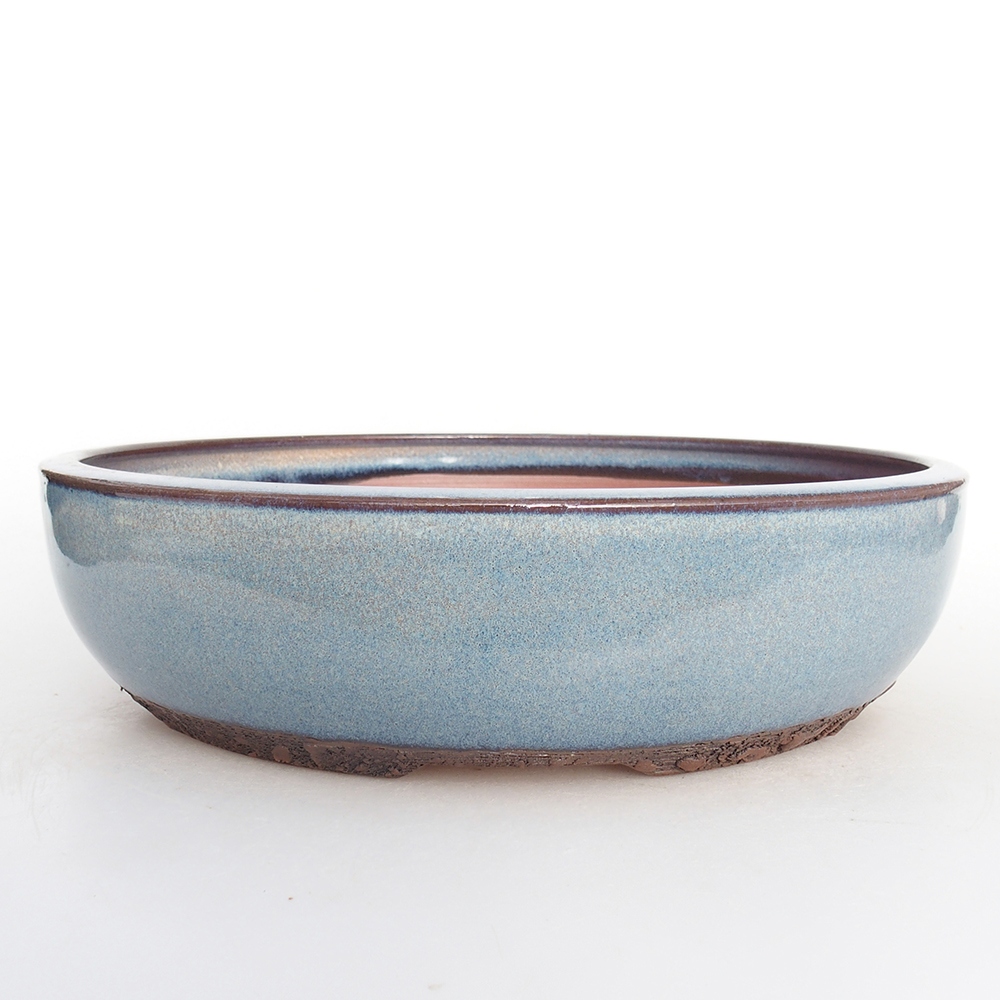Keramická miska na bonsaje 25,5 x 25,5 x 7 cm, farba modrá