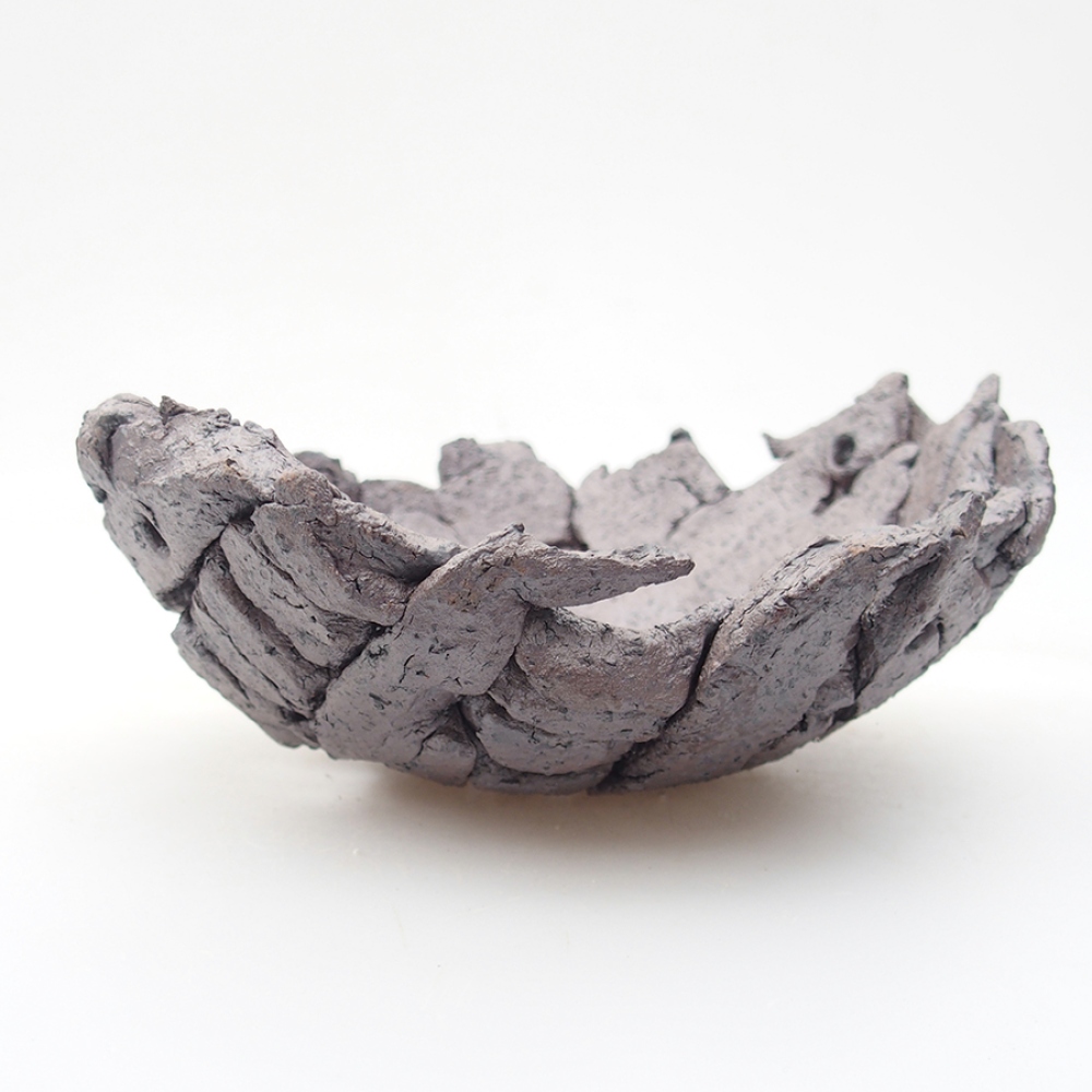 Keramická Škrupina 16 x 14 x 6,5 cm , farba kovová
