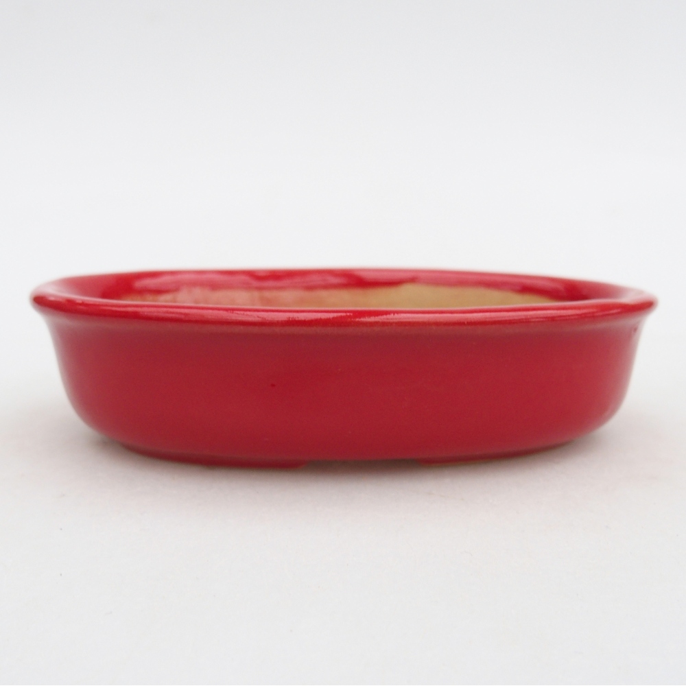 Keramická bonsajová miska 12 x 8,5 x 3 cm, farba červená
