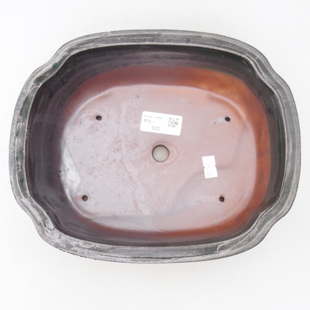 Keramická bonsajová miska 25 x 21 x 7,5 cm, zelená