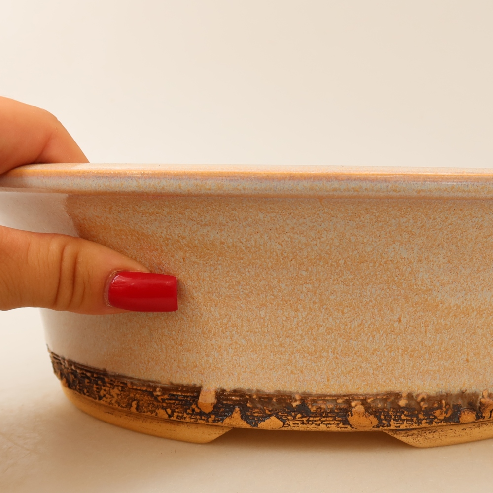 Keramická miska na bonsaje 29 x 29 x 8,5 cm, farba béžová