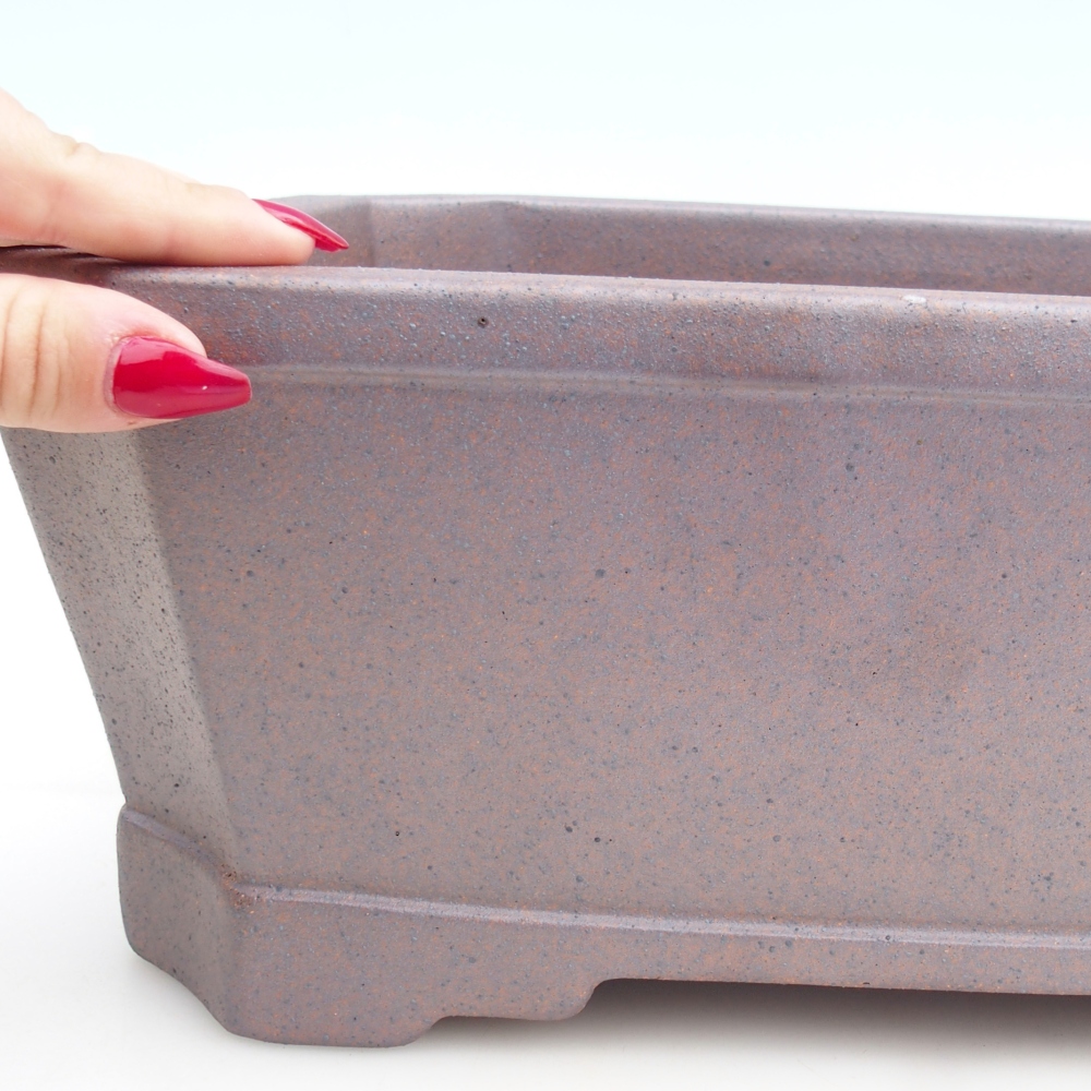 Keramická bonsajová miska 33 x 26 x 12,5 cm, farba kovu