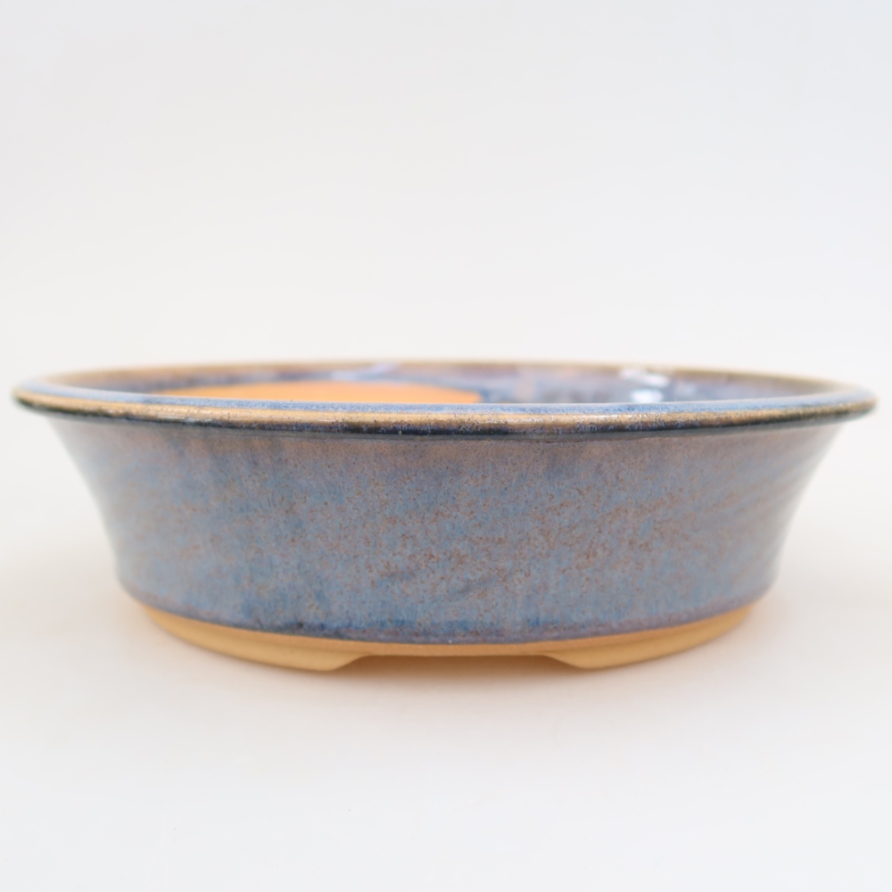Keramická miska na bonsaje 23,5 x 23,5 x 6 cm, farba modrá