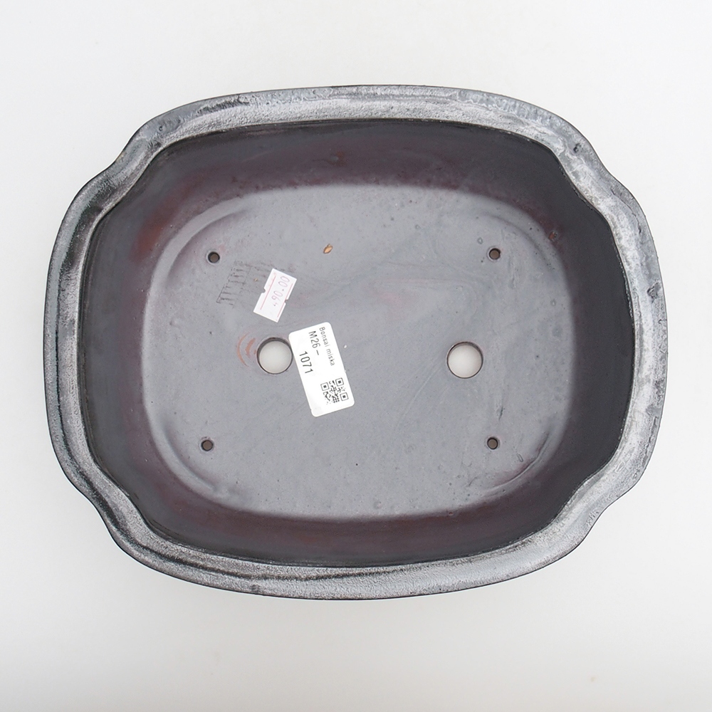 Keramická bonsajová miska 24 x 19,5 x 7 cm, farba kovu