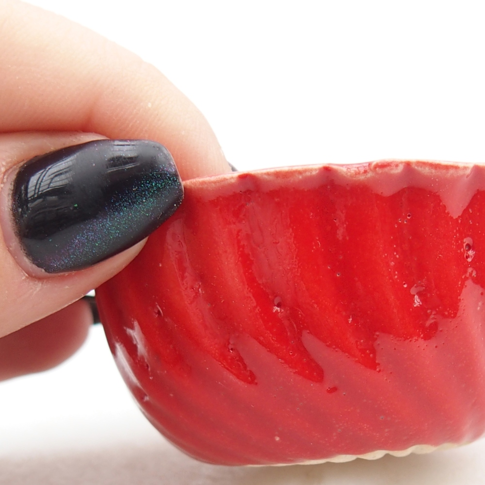 Mini bonsajová miska 5,5 x 5,5 x 2,5 cm, farba červená