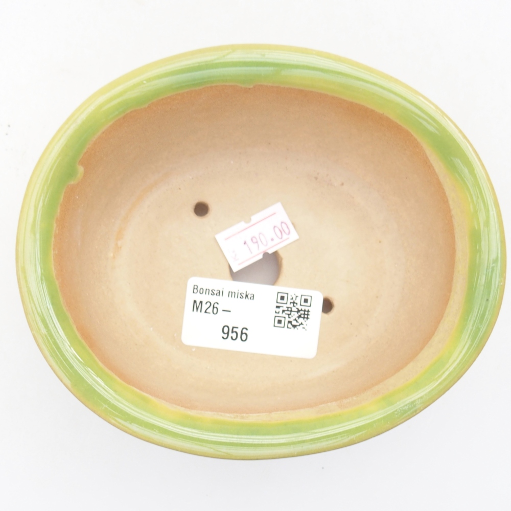 Keramická bonsajová miska 12 x 10 x 5,5 cm, zelená