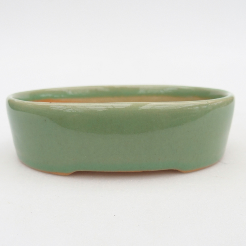 Keramická miska na bonsaje 12,5 x 10 x 3,5 cm, zelená