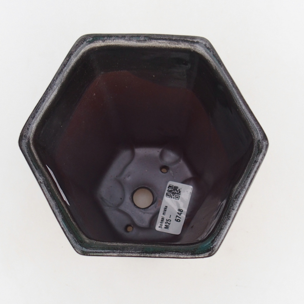 Keramická bonsajová miska 12,5 x 11,5 x 16,5 cm, zelená