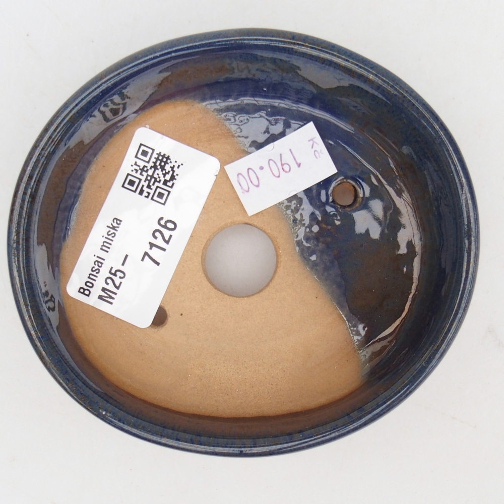 Keramická miska na bonsaje 9,5 x 8 x 3 cm, farba modrá