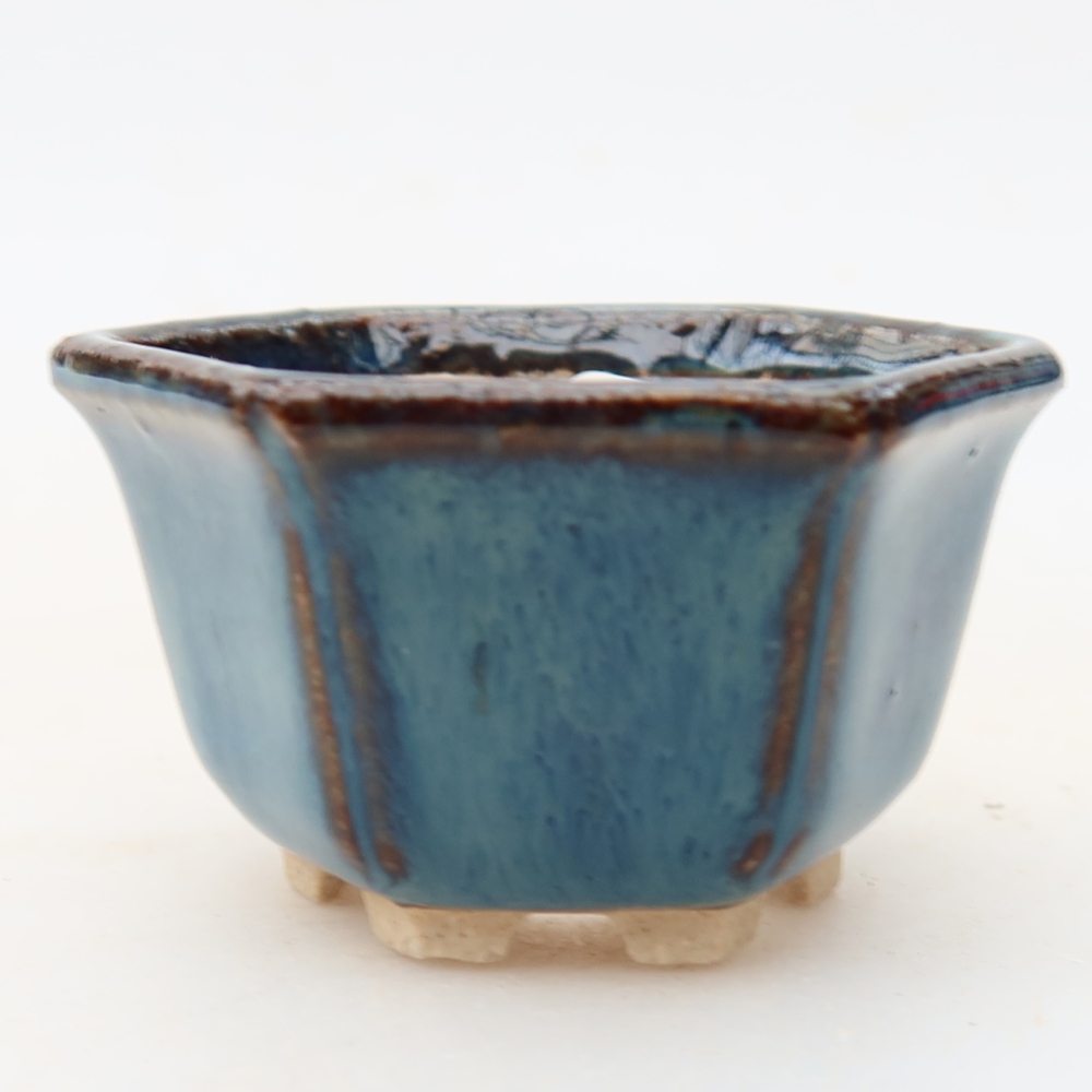 Keramická miska na bonsai 5,5 x 5 x 3 cm, farba modrá