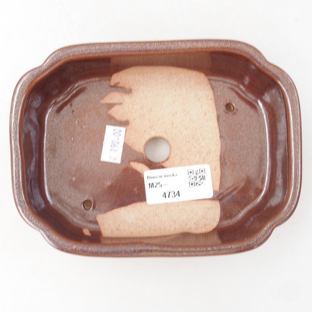 Keramická bonsai miska 15 x 11,5 x 4,5 cm, farba hnedá