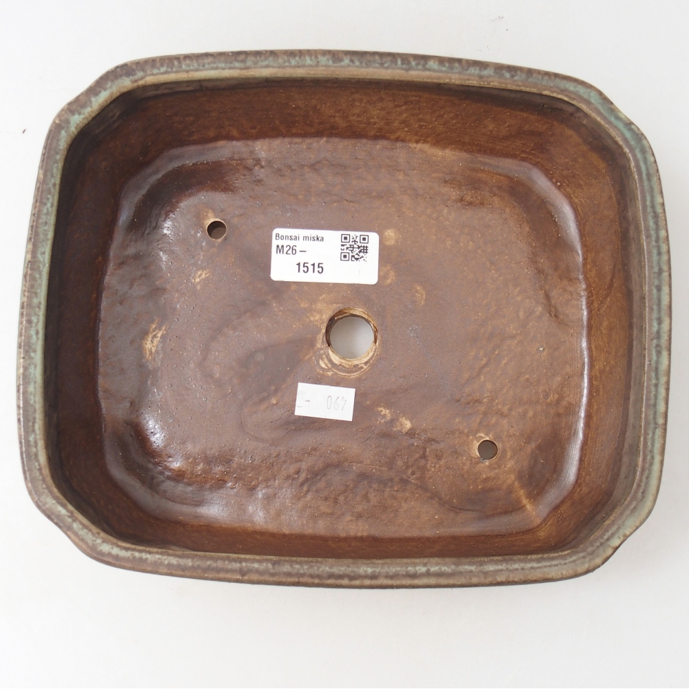 Keramická bonsajová miska 21,5 x 18 x 6 cm, farebná zalievaná