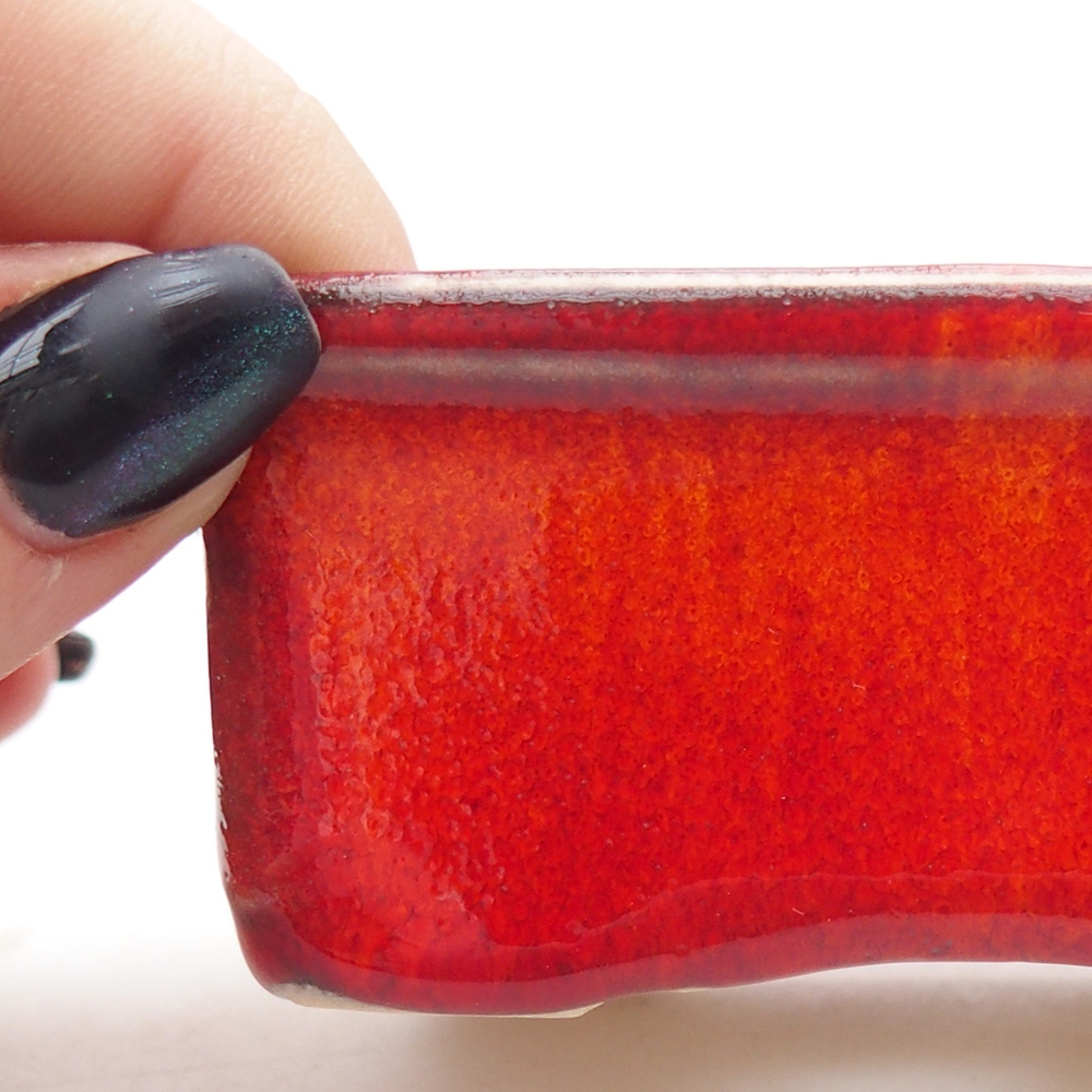 Mini bonsajová miska 8,5 x 6,5 x 3,5 cm, farba červená