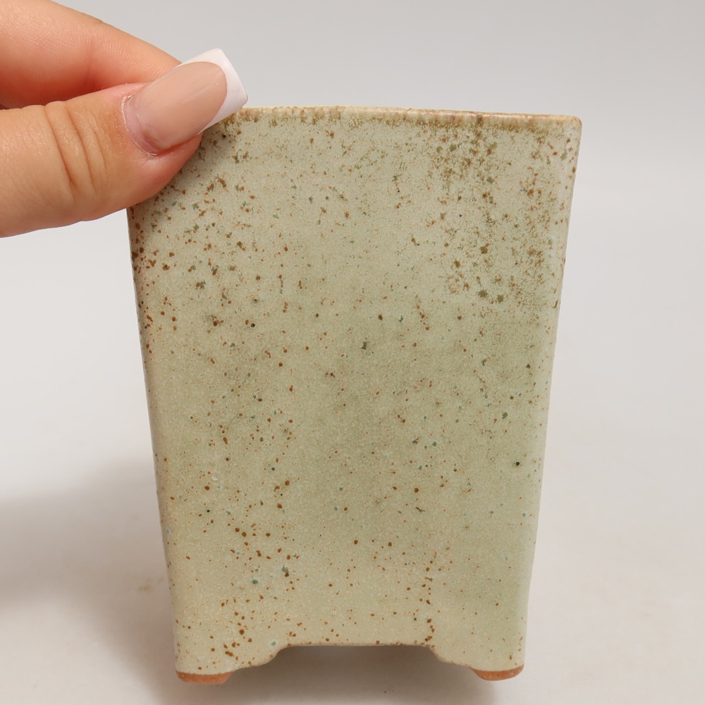Keramická miska na bonsaje 9 x 9 x 11 cm, farba zelená
