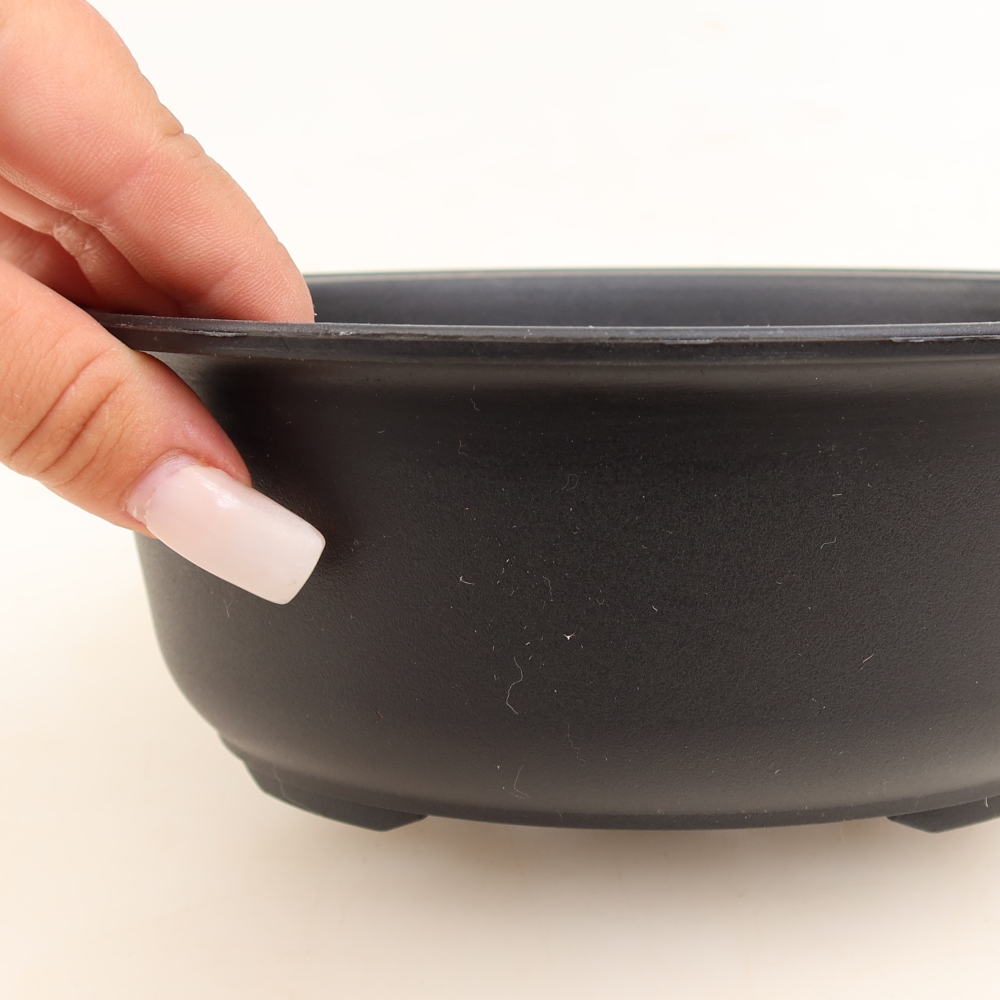 Plastová miska na bonsaje MP-27, čierna – 18,5 × 14,5 × 7 cm