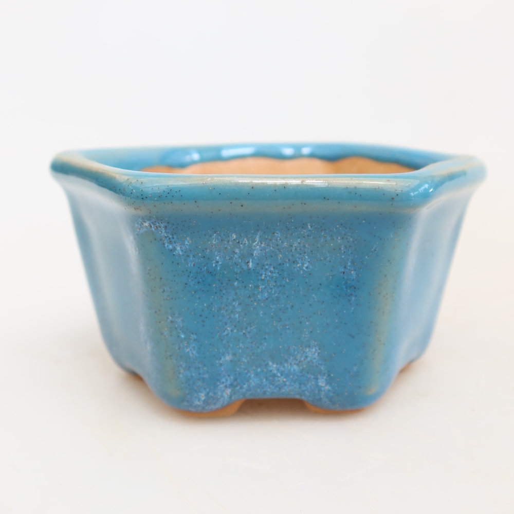 Keramická miska na bonsaje 7,5 x 7 x 4 cm, farba modrá