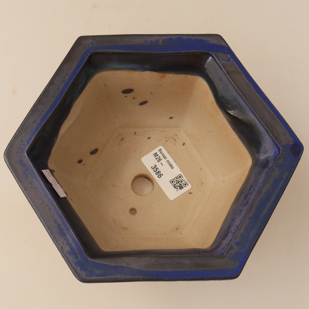 Keramická miska na bonsaje 18,5 x 16,5 x 9 cm, farba modrá