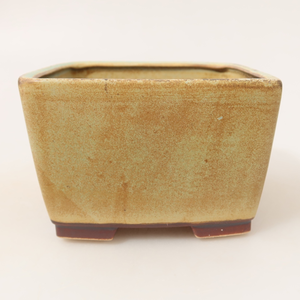 Keramická miska na bonsai 13 x 13 x 8 cm, farba zelená