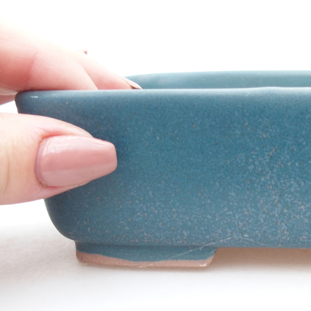 Keramická miska na bonsaje 15 x 12 x 4,5 cm, farba modrá