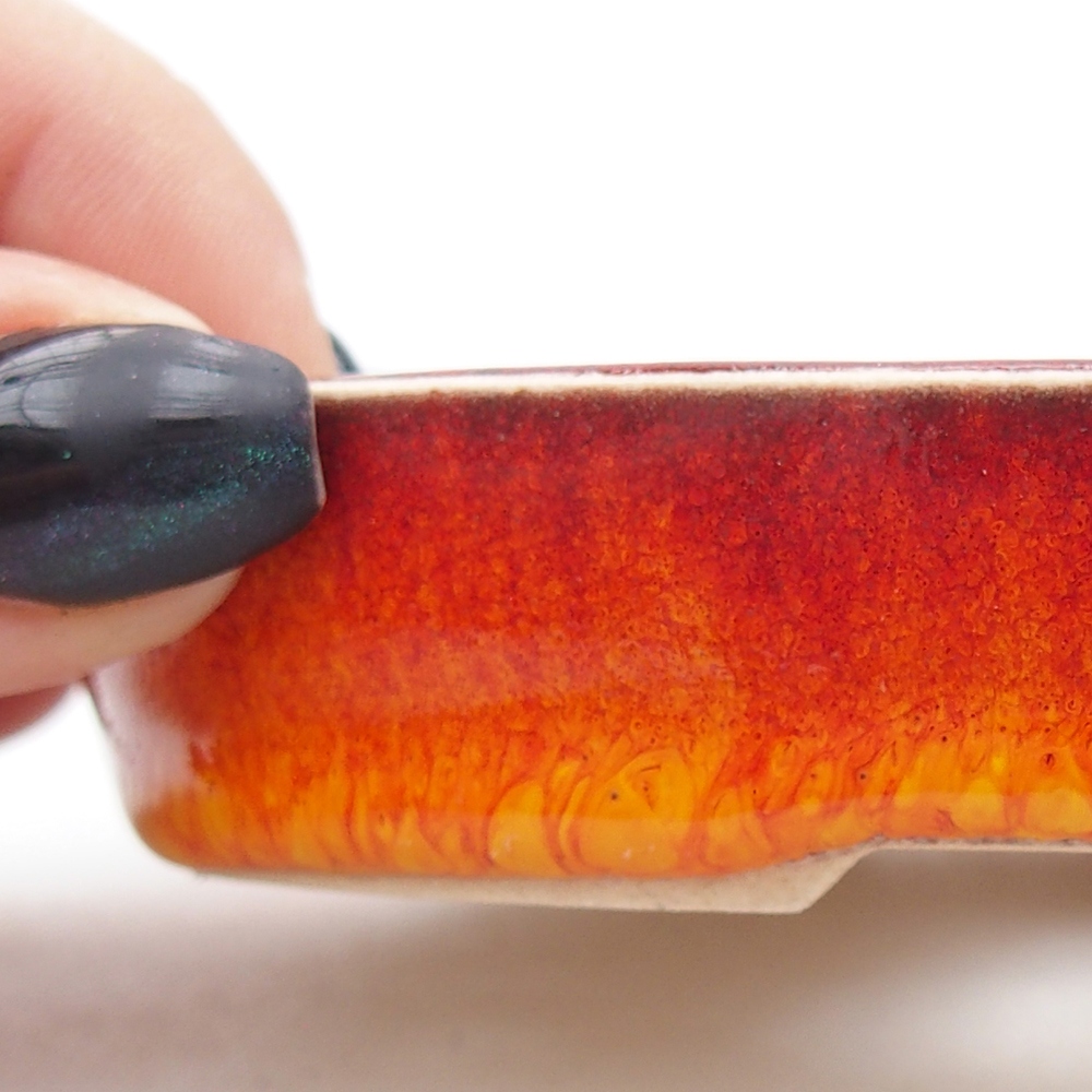 Mini bonsajová miska 11 x 9 x 2 cm, oranžová