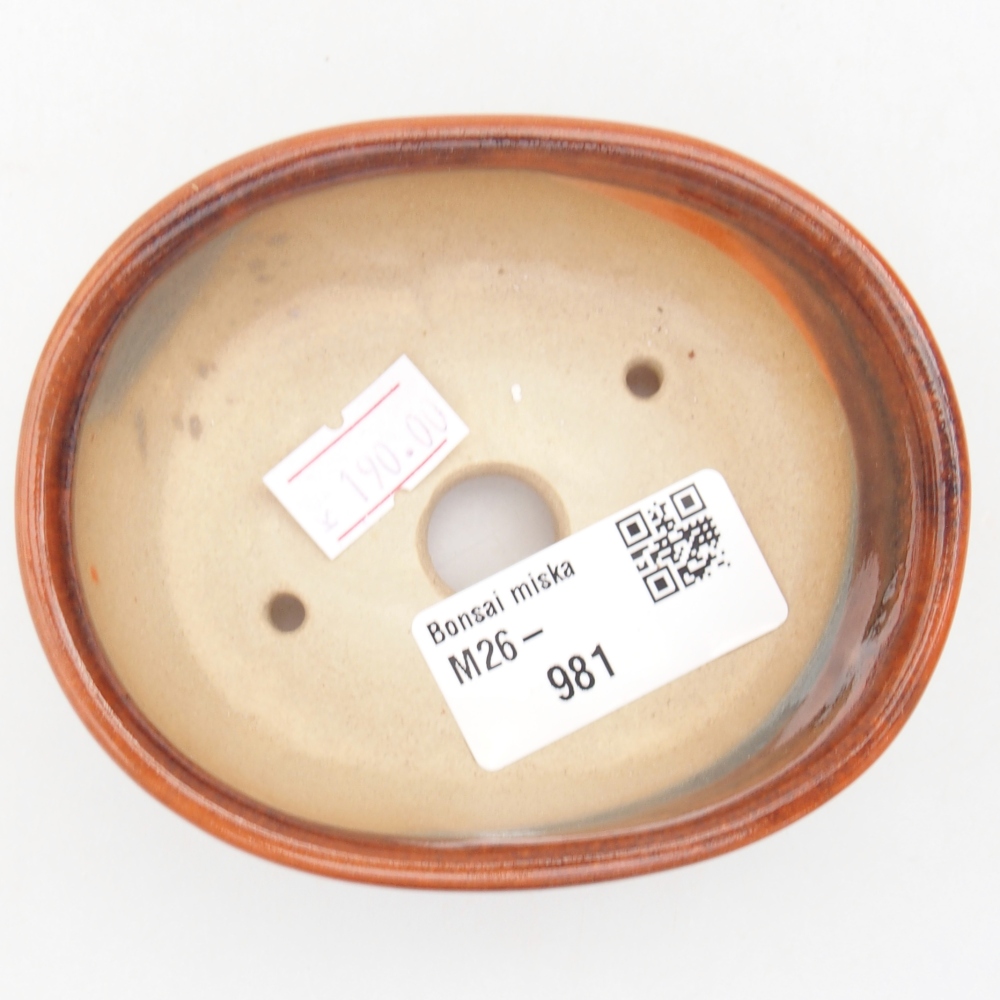 Keramická miska na bonsaje 9 x 7,5 x 3,5 cm, oranžová