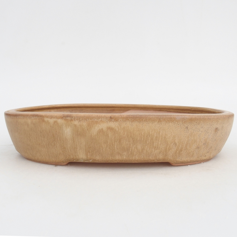 Keramická bonsajová miska 22,5 x 17 x 4,5 cm, farba béžová