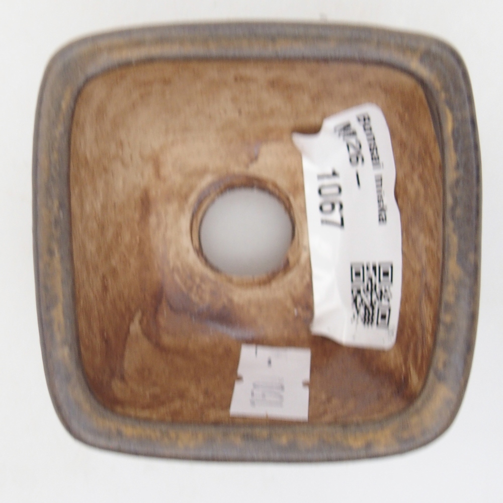 Keramická miska na bonsaje 6 x 6 x 4 cm, hnedá