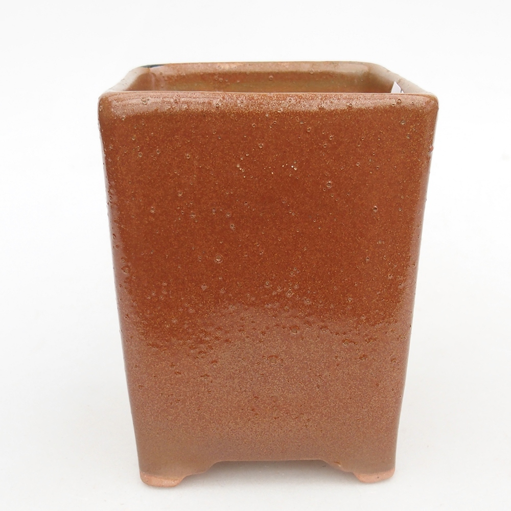 Keramická miska na bonsaje 8,5 x 8,5 x 11,5 cm, hnedá