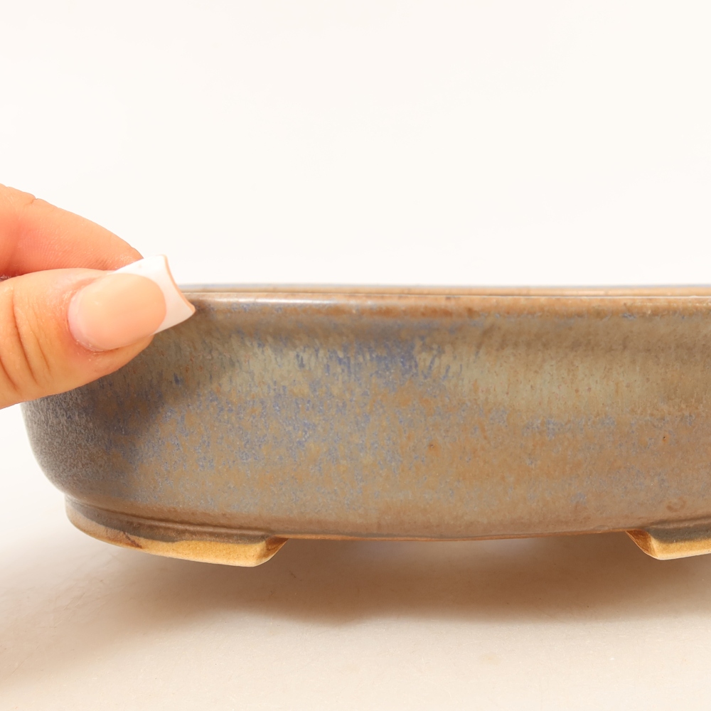 Keramická miska na bonsaje 21 x 19 x 5 cm, farba modrá
