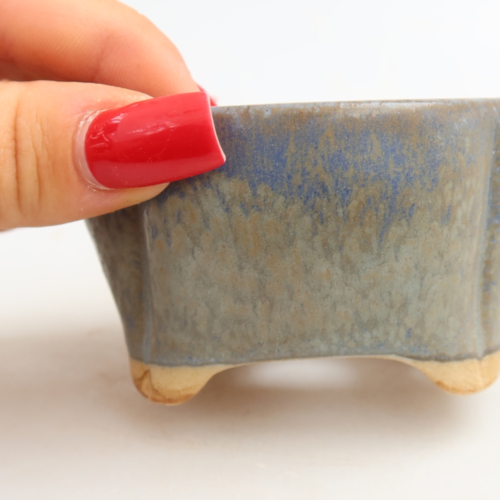 Keramická miska na bonsai 8 x 7 x 4 cm, farba modrá