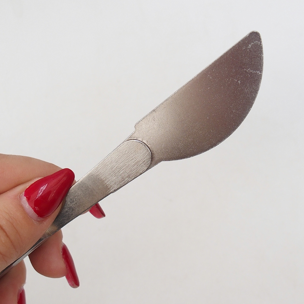 Špachtle a zahnutá pinzeta 22 cm - nerez