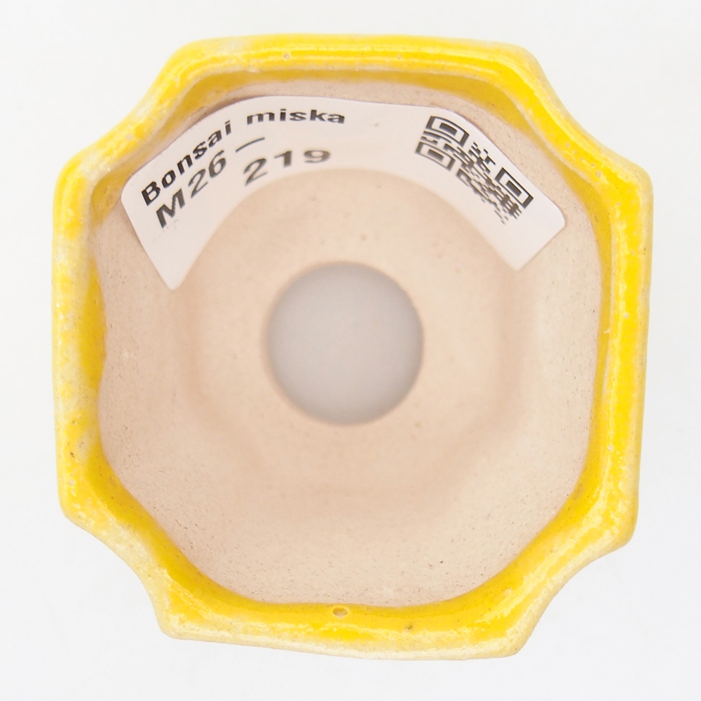 Mini bonsajová miska 4,5 x 4,5 x 4 cm, žltá