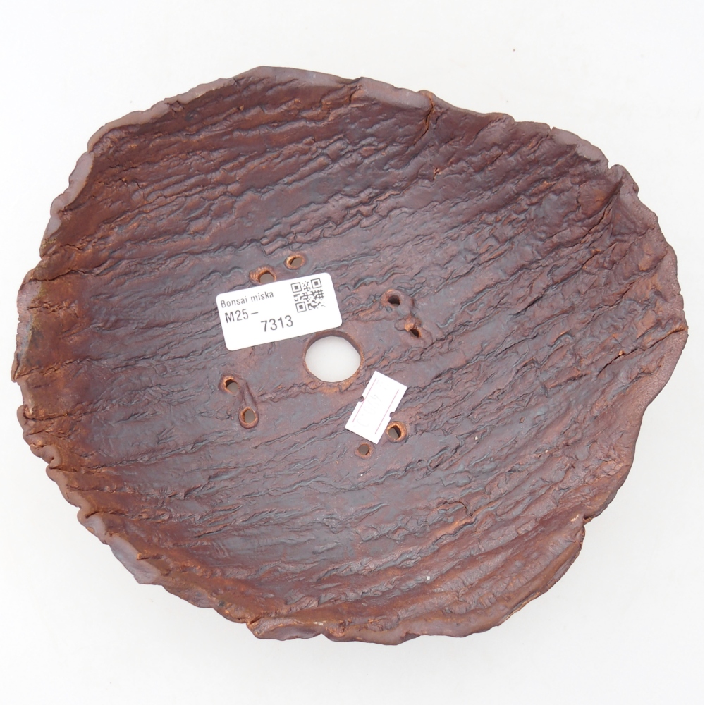 Keramická mušľa 19,5 x 18 x 6,5 cm , farba hnedá