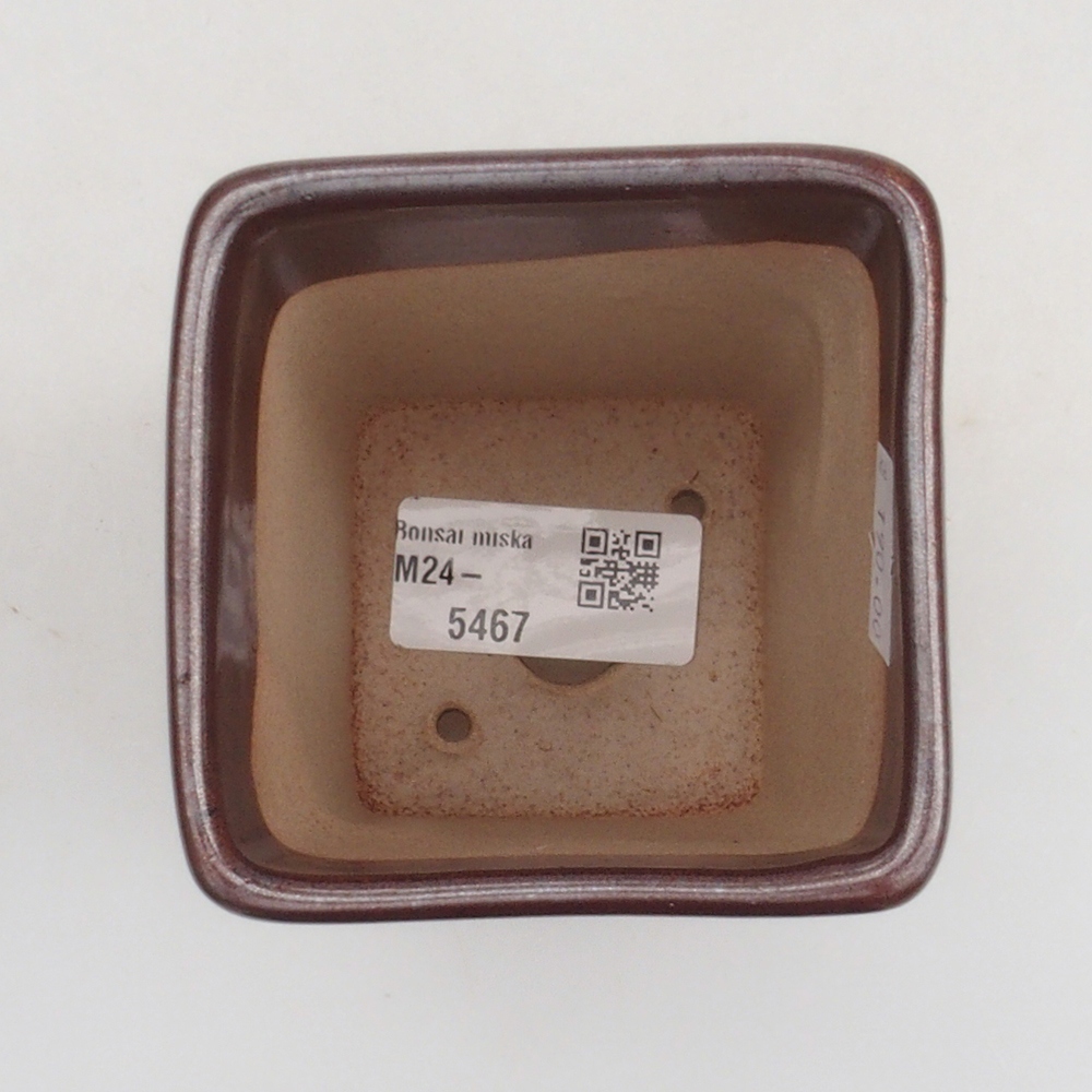 Keramická bonsai miska 8 x 8 x 10 cm, farba hnedá