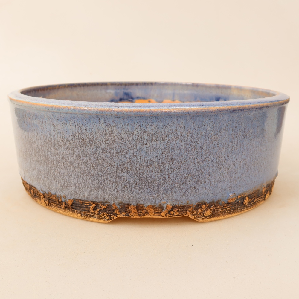Keramická miska na bonsaje 23,5 x 23,5 x 8 cm, farba modrá