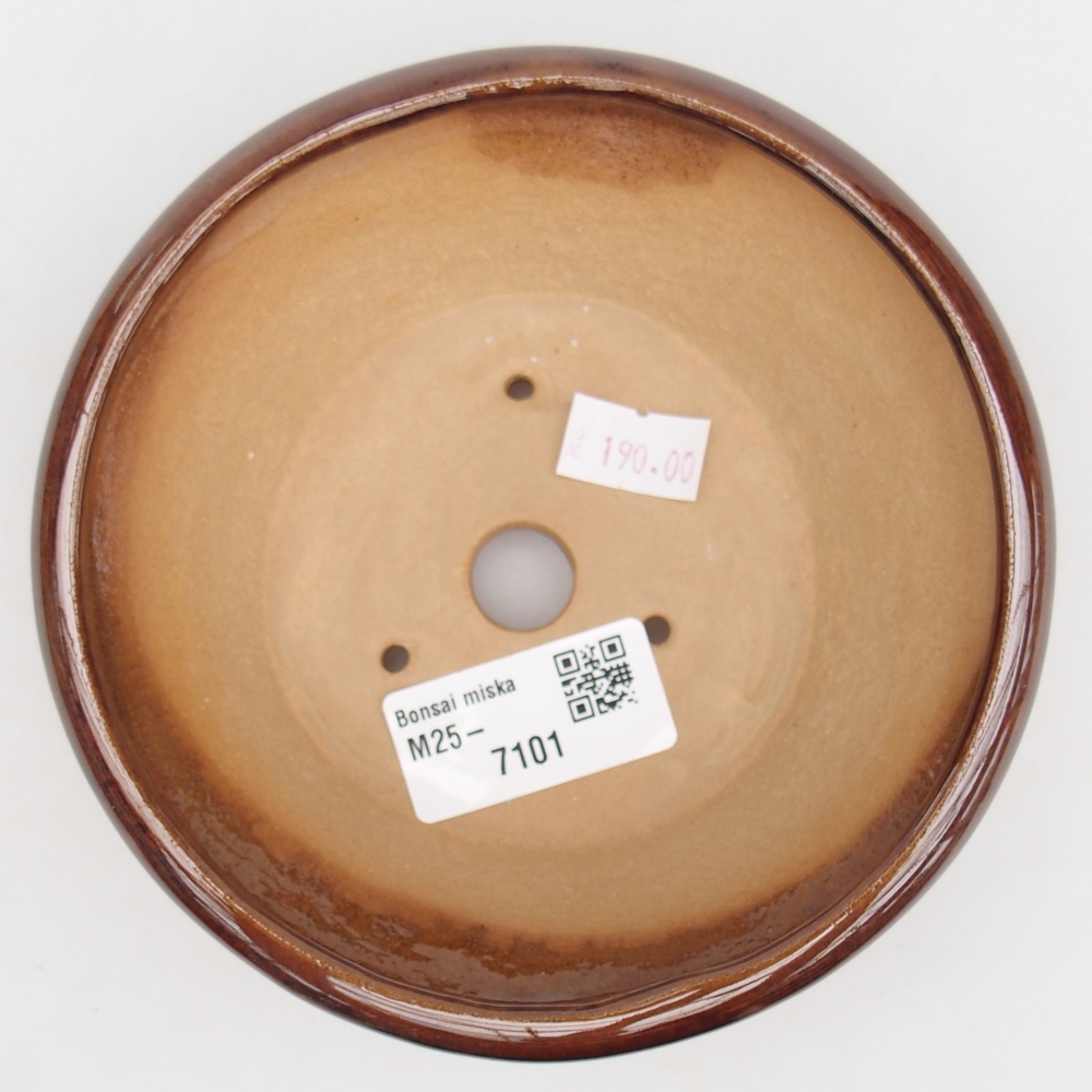 Keramická miska na bonsaje 13,5 x 13,5 x 5 cm, hnedá