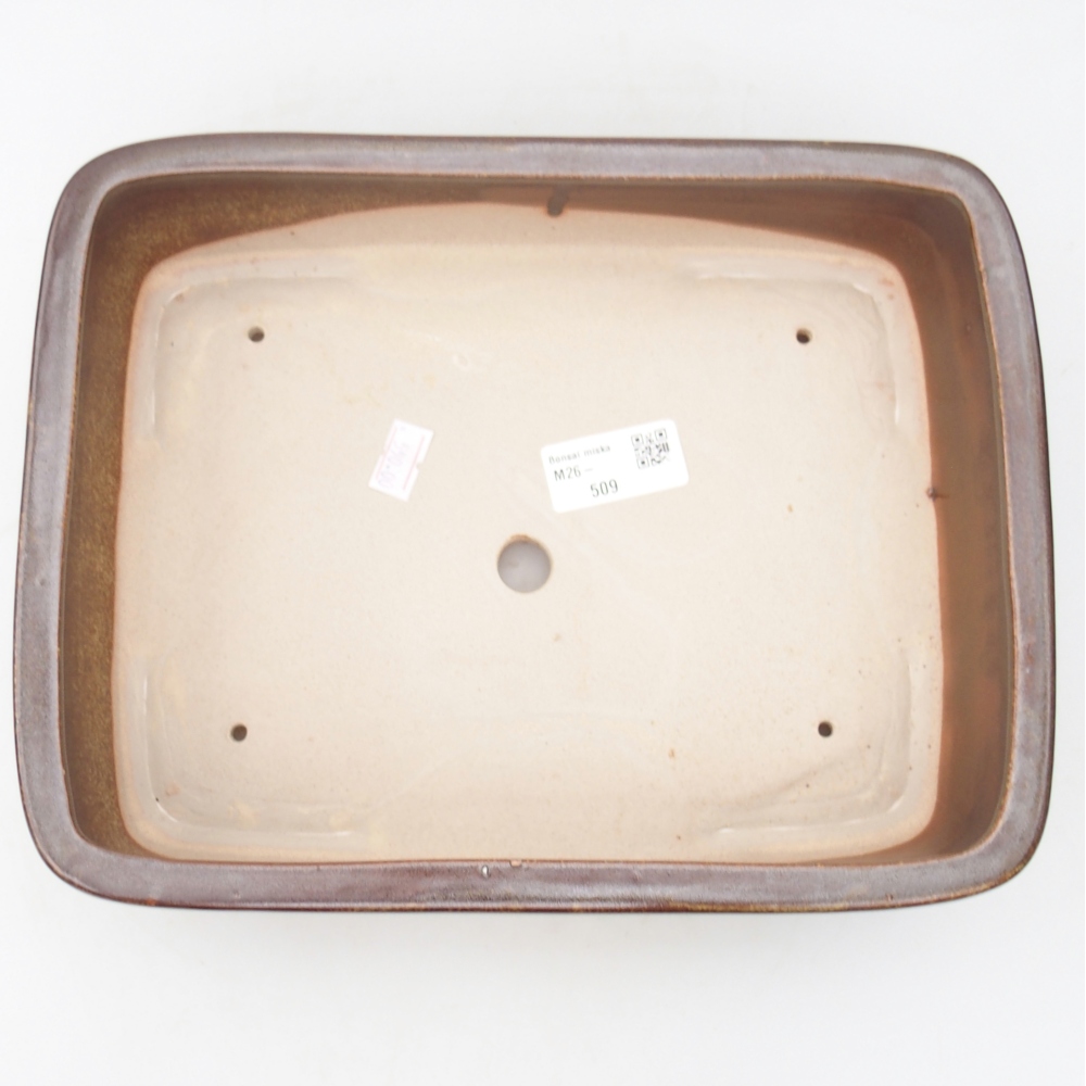 Keramická miska na bonsaje 26,5 x 20 x 6,5 cm, hnedá