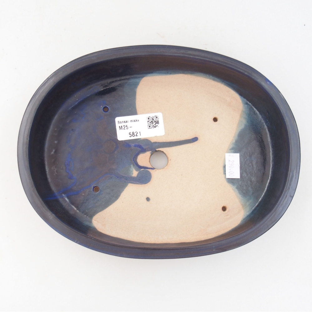Keramická bonsai miska 22 x 16,5 x 4 cm, farba modra