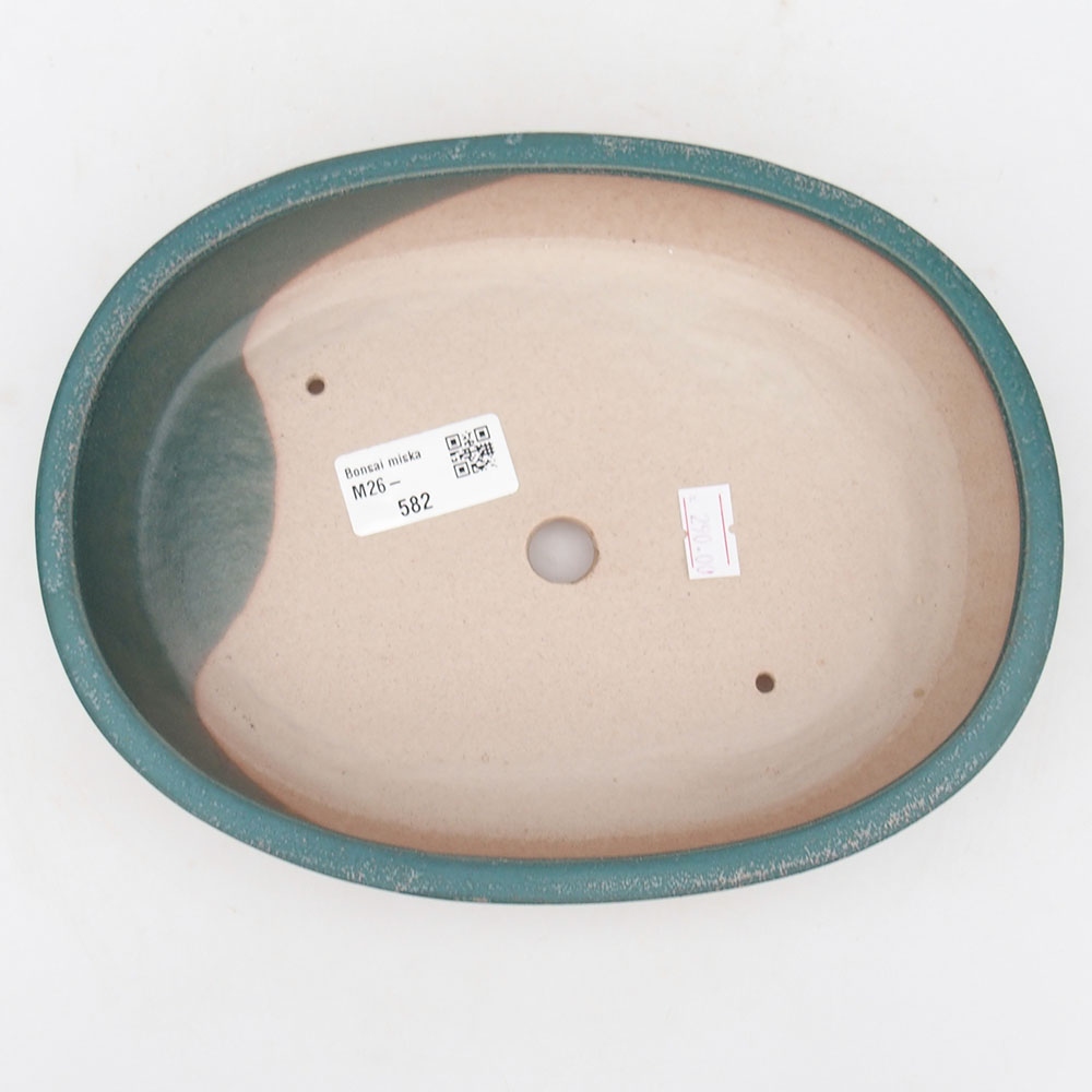Keramická bonsajová miska 22 x 17 x 4 cm, farba modrá